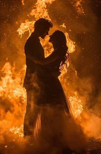 A visual representation of the fiery passion that defines Aries romance