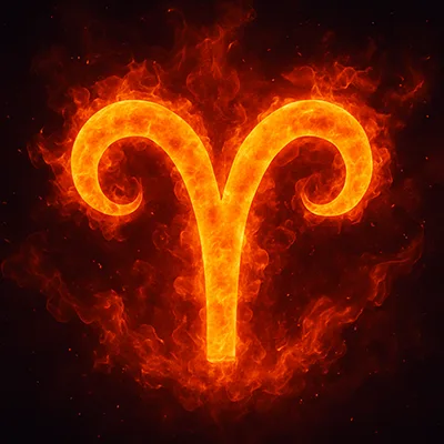 The fiery essence of Aries, symbolizing energy and bravery