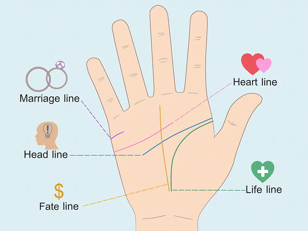 Cross-Cultural Interpretations of the Head Line 4 Chinese palmistry illustration of head line meaning