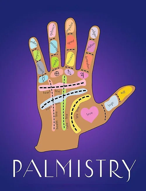 Diagram of the Heart Line in Palmistry