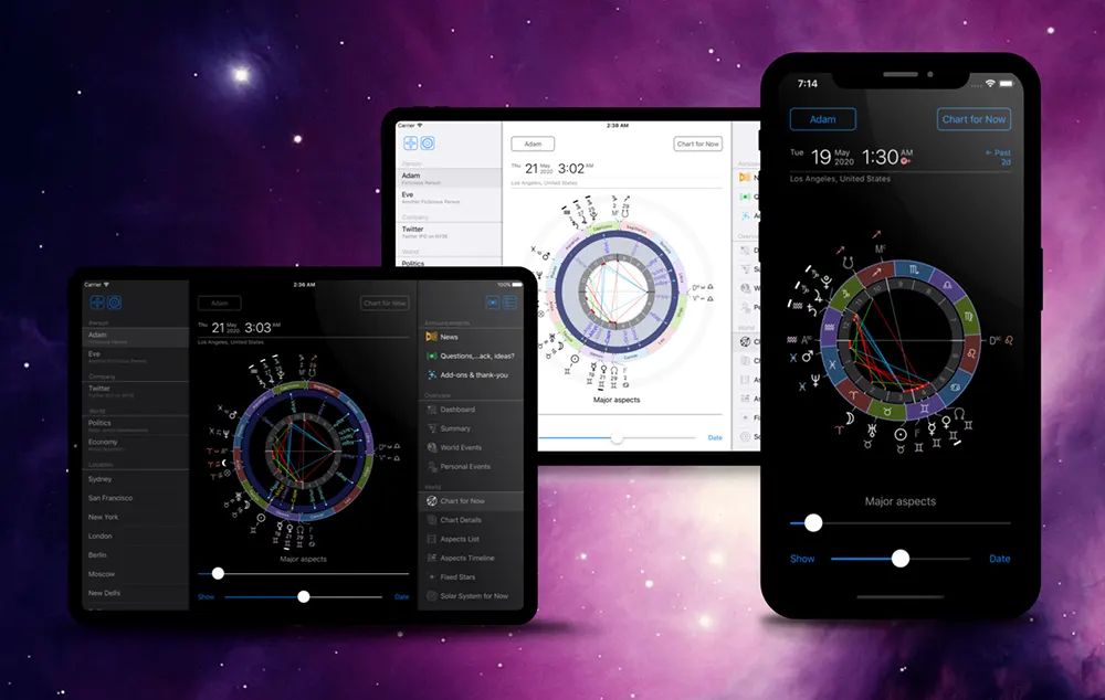 Modern astrology app on phone debunking myths of stagnation
