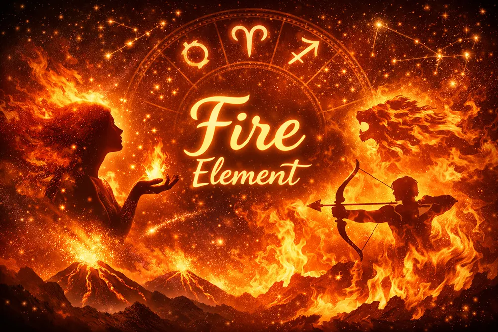 Fire element in astrology igniting passion leadership and transformation with Aries Leo Sagittarius symbols