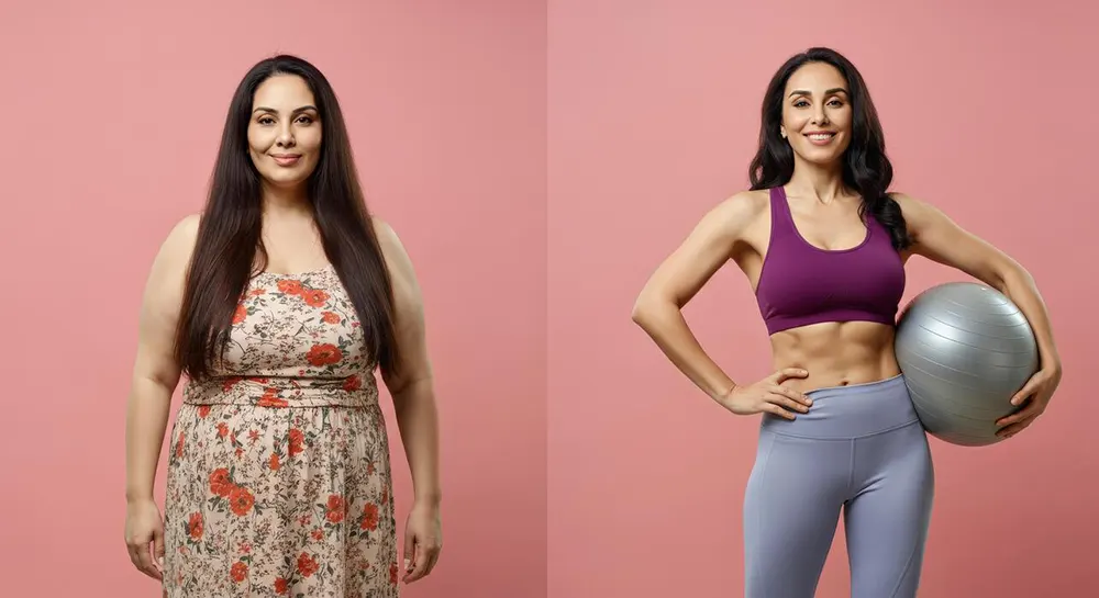 Before and after images of health line in palmistry affected by lifestyle choices