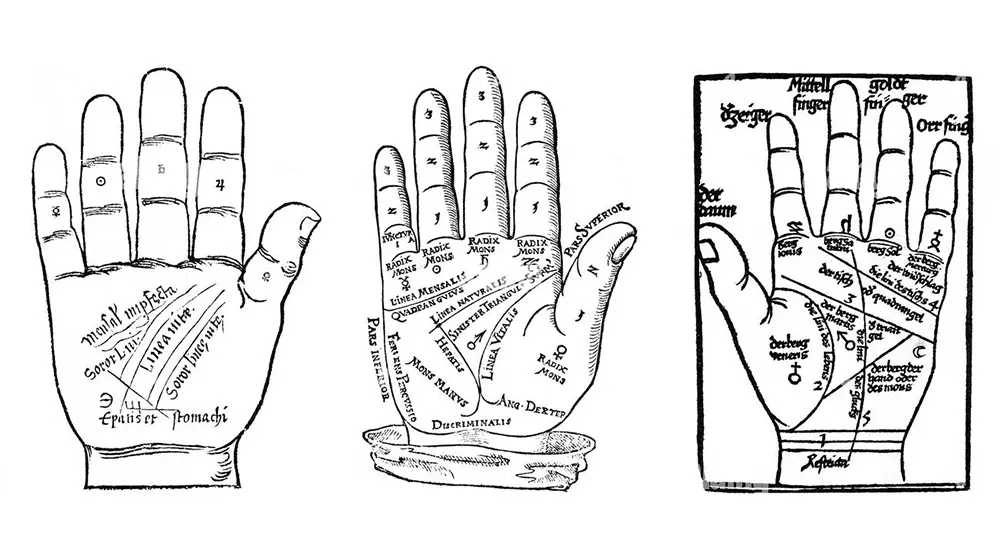 Double Life Line Meaning: Extra Protection or Double Destiny in Palmistry? 5 Historical diagram from 16th century showing palm lines including potential double life line meanings