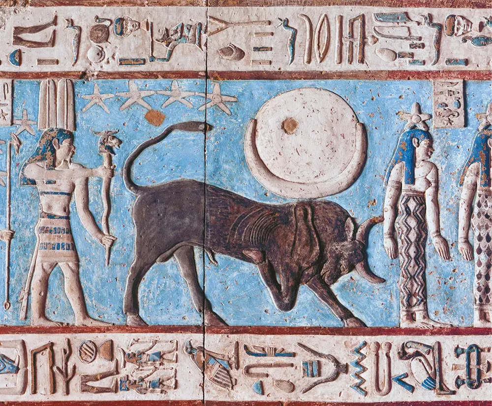 History of astrology - Dendera zodiac from ancient Egyptian temple depicting celestial symbols