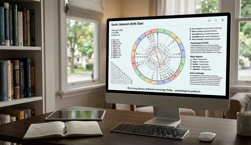 History of Western Astrology Modern Psychological Birth Chart