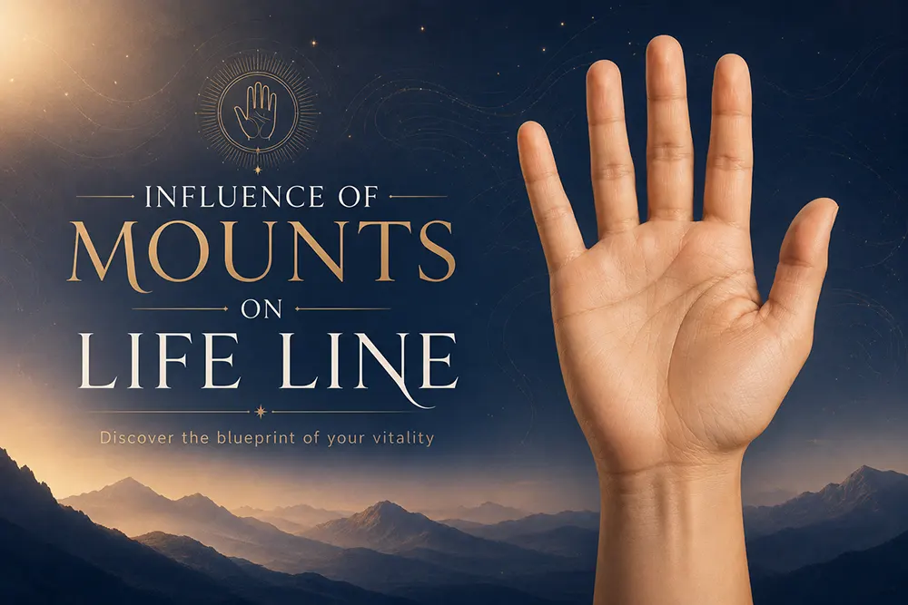 Influence of mounts on life line strength in palmistry diagram