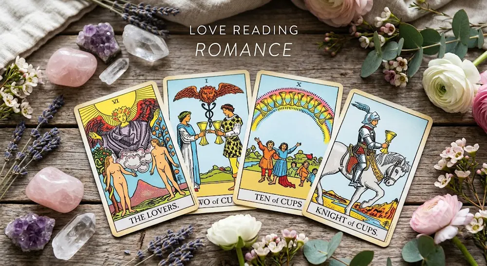 Love Tarot Reading: What to Expect in Your Journey to Romance and Connection 2 Important tarot cards in love and romance readings including The Lovers and Two of Cups