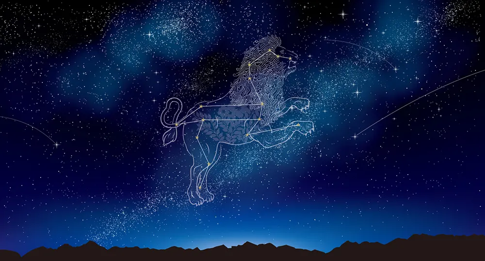 Leo: Born to Shine – The Regal Leader of the Stars 6 Stunning view of Leo constellation in the night sky for astrology enthusiasts
