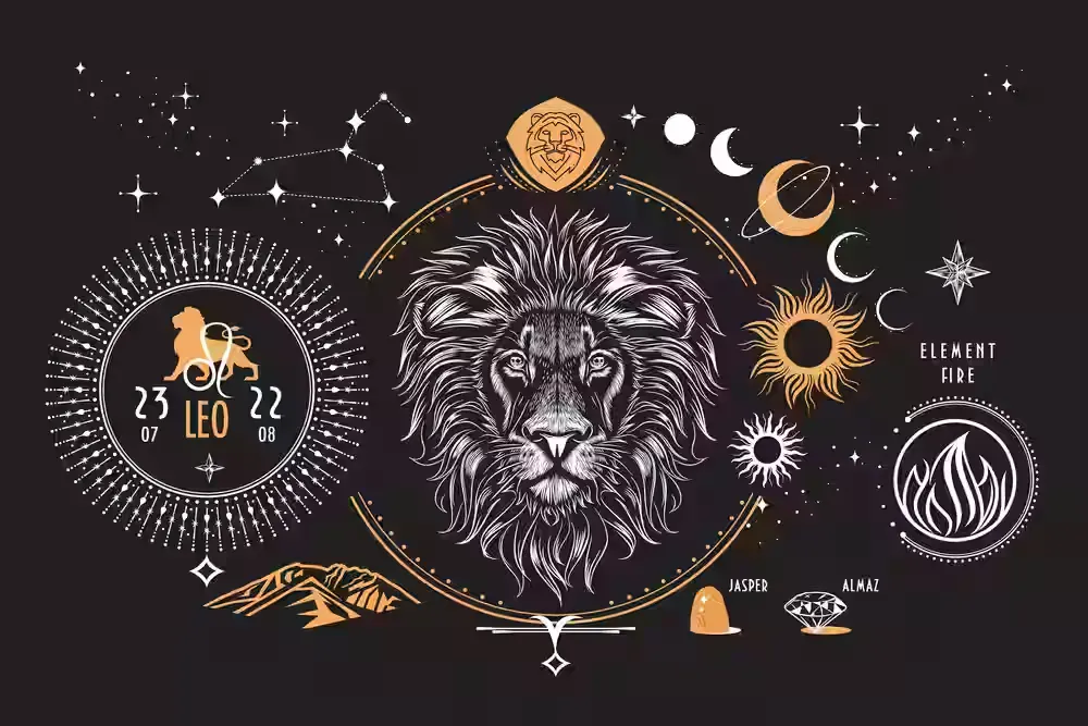 Leo: Born to Shine – The Regal Leader of the Stars 2 Majestic Leo zodiac sign symbol illustration representing strength and leadership in astrology