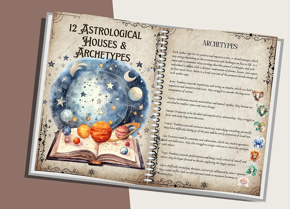 Illustration of major aspects in astrology birth charts