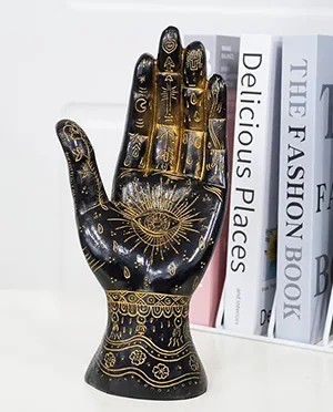 Palmistry Hand Sculpture with Astrology Symbols