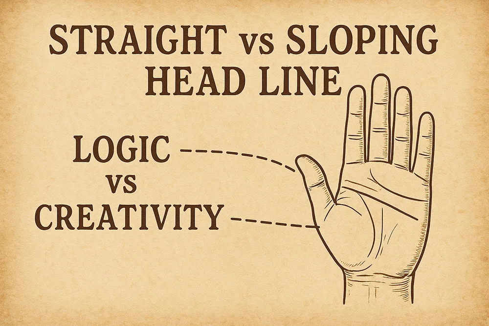 Straight vs Sloping Head Line – Logic vs Creativity